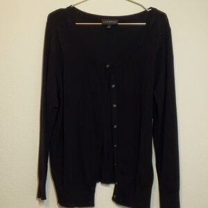 Lane Bryant Button Down Cardigan Sweater Black 14/16